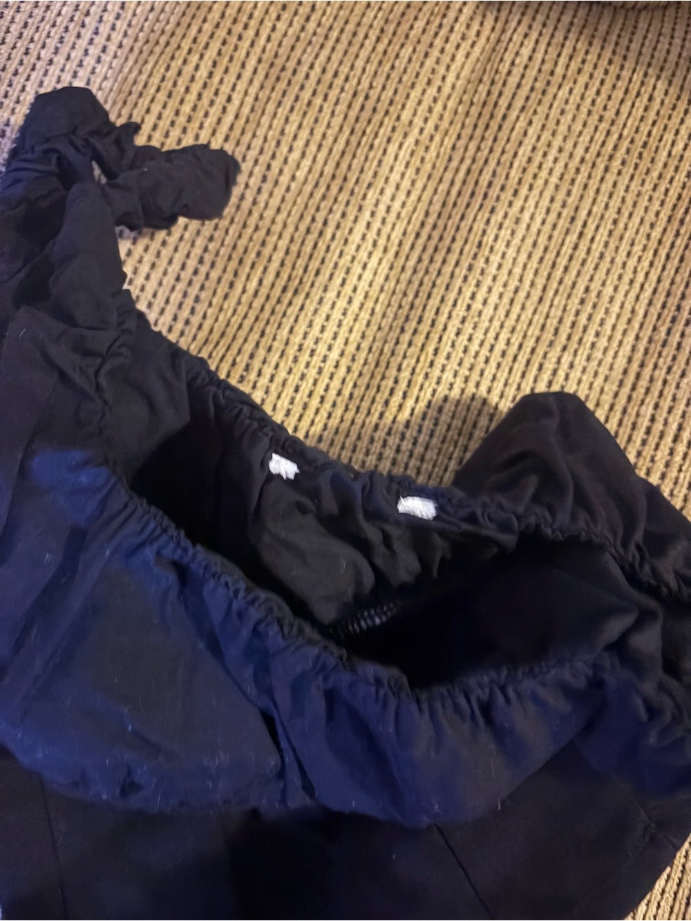 Black Ruched Strap Top - Picture 3 of 4